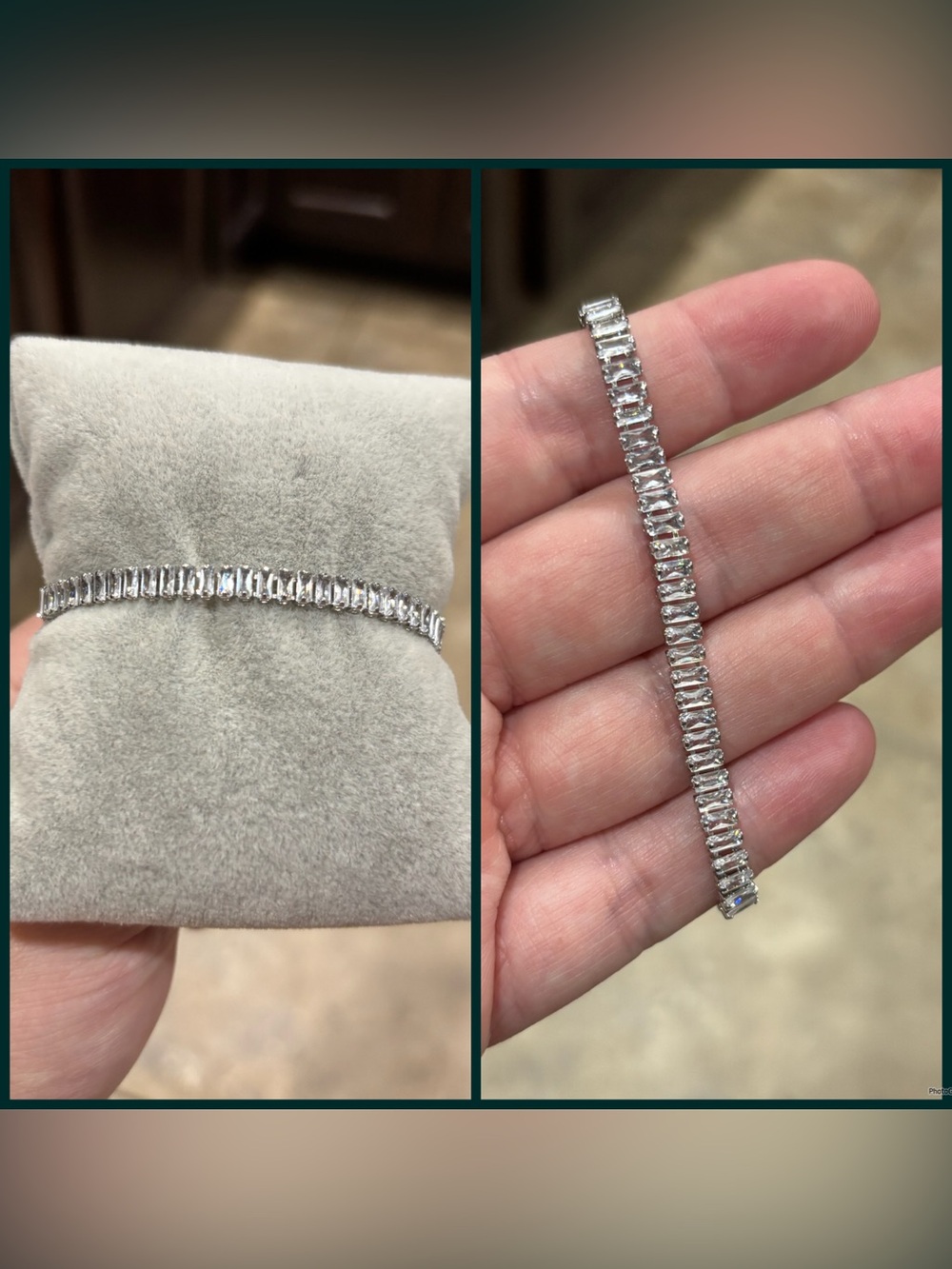 Classic Silver Baguette Tennis Bracelet - Silver
